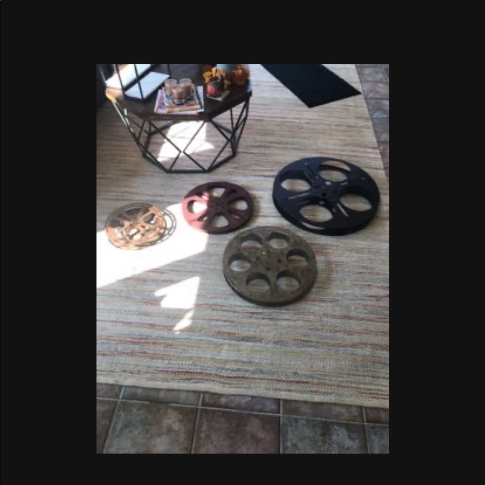4 decorative movie reels